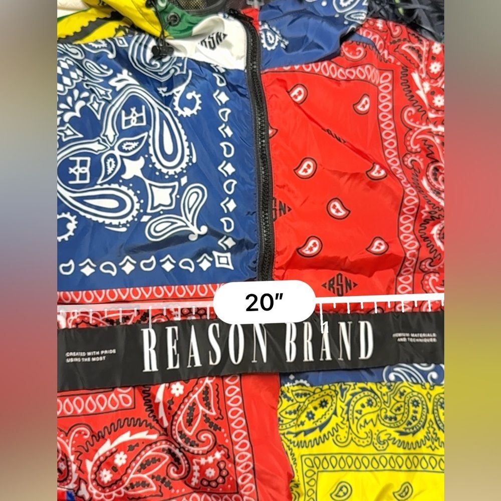 Reason Bandana Print Anorak Jacket Men's Small Half Zip Pullover Multicolor S - Picture 12 of 13